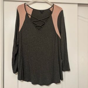 Torrid Long Sleeve criss cross front